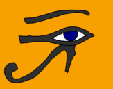Disegno Occhio di Horus  pitturato su VERONICA