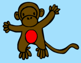 Disegno Scimmietta pitturato su sara