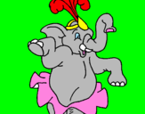 Disegno Elefante che balla  pitturato su luigi