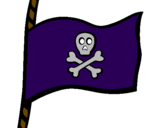 Disegno Bandiera dei pirati pitturato su martina