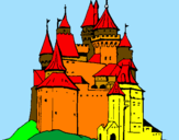 Disegno Castello medievale  pitturato su mamma
