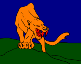 Disegno Tigre con affilati canini  pitturato su daniel