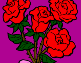 Disegno Mazzo di rose  pitturato su kikka one