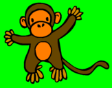 Disegno Scimmietta pitturato su allegra cavana