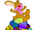 Disegno Coniglio di Pasqua pitturato su yuri