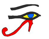 Disegno Occhio di Horus  pitturato su cuccioletto