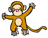 Disegno Scimmietta pitturato su Micole
