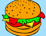 Disegno Hamburger completo  pitturato su carlitos