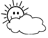 Disegno Sole con nuvola  pitturato su marco