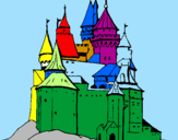 Disegno Castello medievale  pitturato su Roland