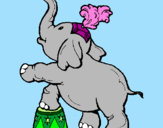 Disegno Elefante  pitturato su lince