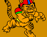 Disegno Giocatore tigre  pitturato su NICHOLAS