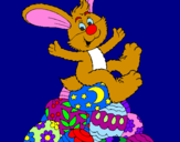 Disegno Coniglio di Pasqua pitturato su alexa