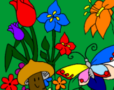 Disegno Fauna e Flora pitturato su bimbo