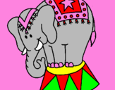 Disegno Elefante in scena  pitturato su elisabeth