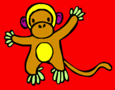 Disegno Scimmietta pitturato su Denise
