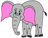 Disegno Elefante felice  pitturato su benji