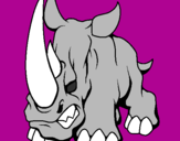 Disegno Rinoceronte II pitturato su miki