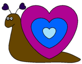Disegno Lumachina cuore  pitturato su mariele