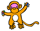 Disegno Scimmietta pitturato su ERIC