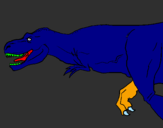 Disegno Tyrannosaurus Rex  pitturato su  hgytjvnbdsewccrvfg