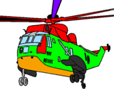 Disegno Elicottero di salvataggio  pitturato su salvo
