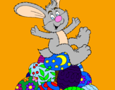 Disegno Coniglio di Pasqua pitturato su giulia gigliola