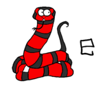 Disegno Serpente  pitturato su bik