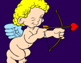Disegno Cupido prende la mira  pitturato su amanda