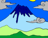 Disegno Monte Fuji pitturato su said