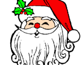 Disegno Faccione Babbo Natale  pitturato su silvia