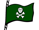 Disegno Bandiera dei pirati pitturato su  FRANCESCO COMISO