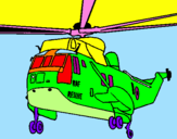 Disegno Elicottero di salvataggio  pitturato su yessica
