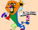 Disegno Madagascar 2 Alex pitturato su ALESSIO