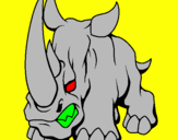 Disegno Rinoceronte II pitturato su gianlucabastardi dentro