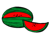 Disegno Melone  pitturato su costanza