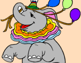 Disegno Elefante con 3 palloncini  pitturato su jiuliet