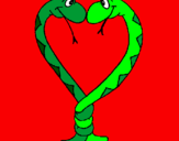 Disegno Serpenti innamorati  pitturato su givanniboccabella
