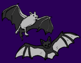 Disegno Un paio di pipistrelli  pitturato su massimo si rita