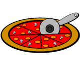 Disegno Pizza pitturato su Maria Pia