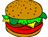 Disegno Hamburger completo  pitturato su chiara10