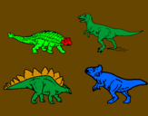 Disegno Dinosauri di terra  pitturato su lol