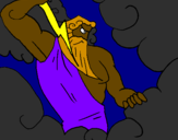 Disegno Zeus pitturato su saverio