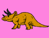 Disegno Triceratops  pitturato su leonardo