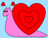 Disegno Lumachina cuore  pitturato su SOFIA