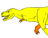 Disegno Tyrannosaurus Rex  pitturato su clizia
