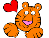 Disegno Tigre pazza damore  pitturato su valentina