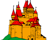 Disegno Castello medievale  pitturato su castello