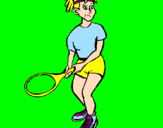 Disegno Ragazza che gioca a tennis  pitturato su Francesca