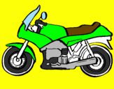 Disegno Motocicletta  pitturato su alberto